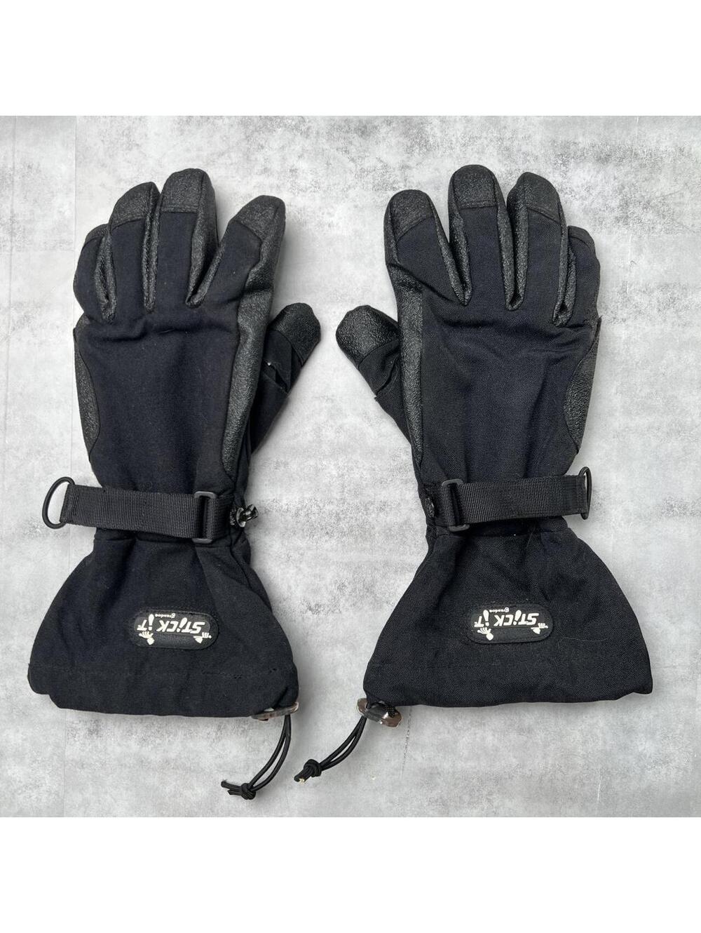 Y2K Black Stick Snow Ski Gloves